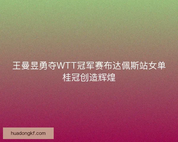 王曼昱勇夺WTT冠军赛布达佩斯站女单桂冠创造辉煌