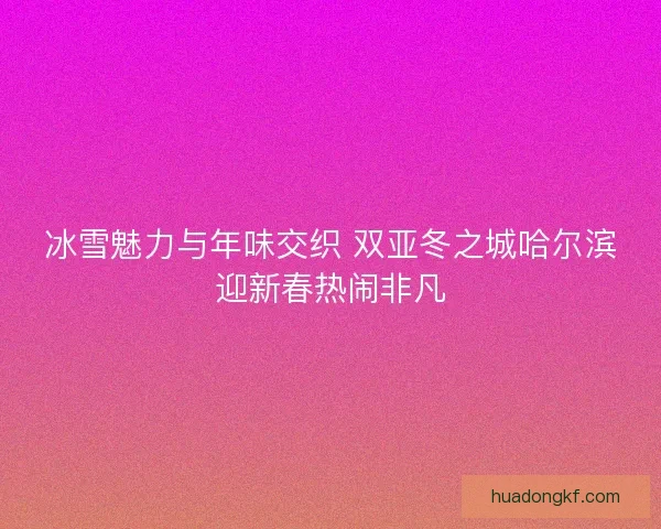 冰雪魅力与年味交织 双亚冬之城哈尔滨迎新春热闹非凡