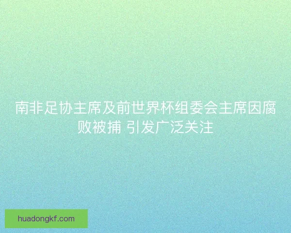 南非足协主席及前世界杯组委会主席因腐败被捕 引发广泛关注